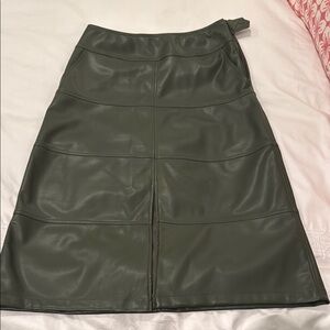 Cabi Olive Green Leather Skirt from the Fall ‘24 Collection